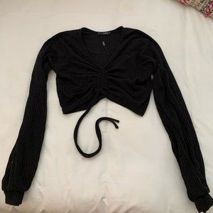 Zaful crop black sweater